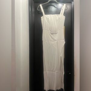 Dion Lee white split hem corset maxi dress